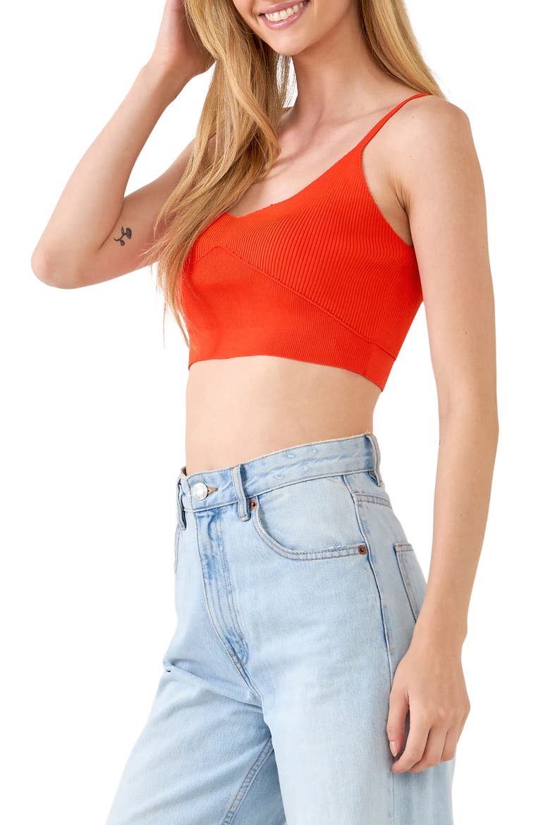Knit Bralette Top, Alternate, color, ORANGE