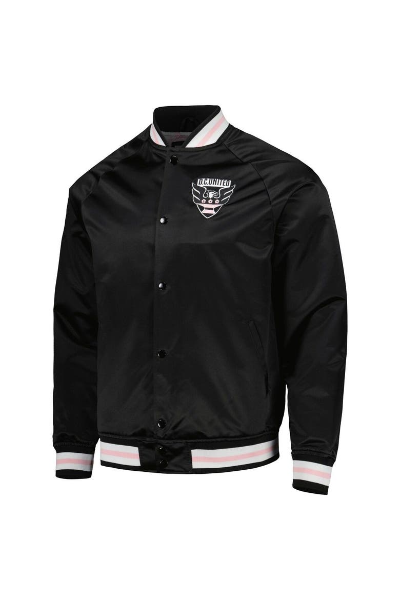 Men's Mitchell & Ness Black D.C. United Cherry Blossom Satin Full-Snap Jacket, Alternate, color, Black