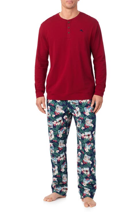 Long Sleeve Cotton & Modal Henley Pajama Top