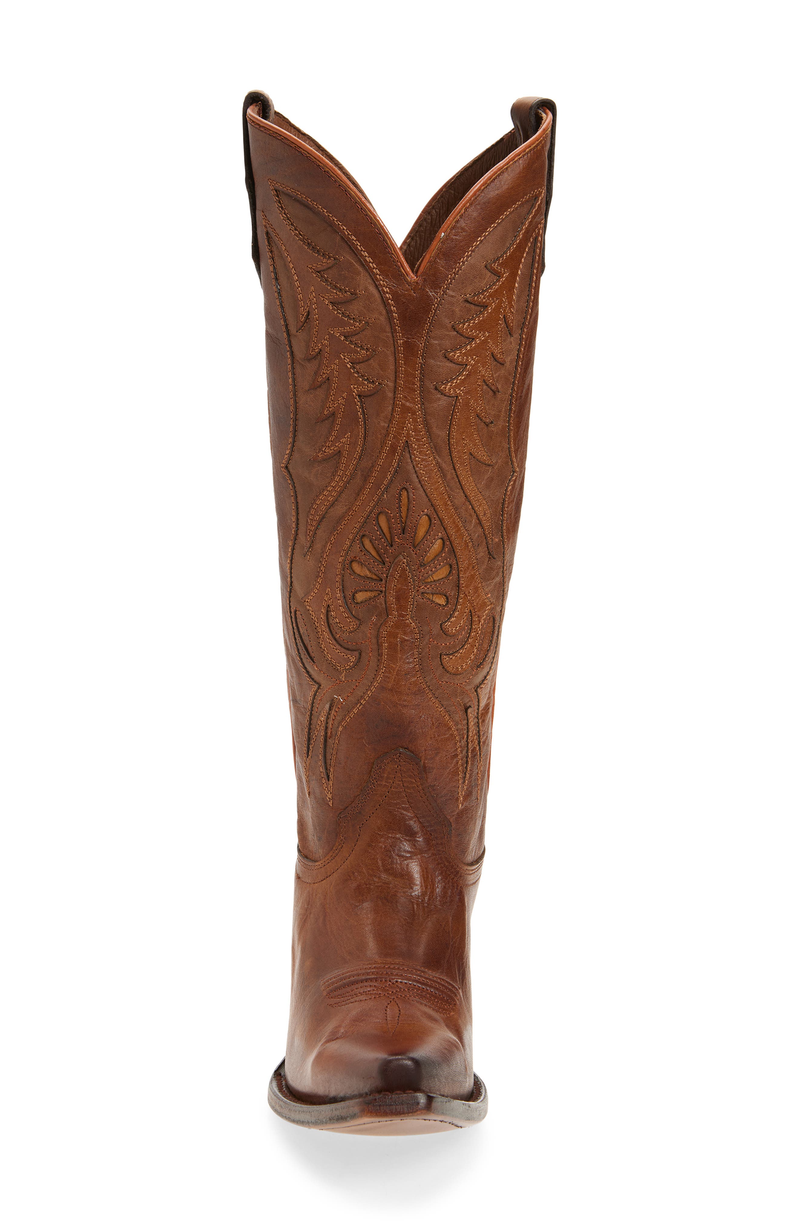 CIRCLE G Embroidered Knee High Western Boot, Alternate, color, Bronze