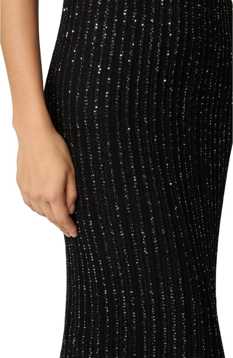 Missoni Sleeveless Mixed Viscose Lamé Gown With Sequins, Alternate, color, Black