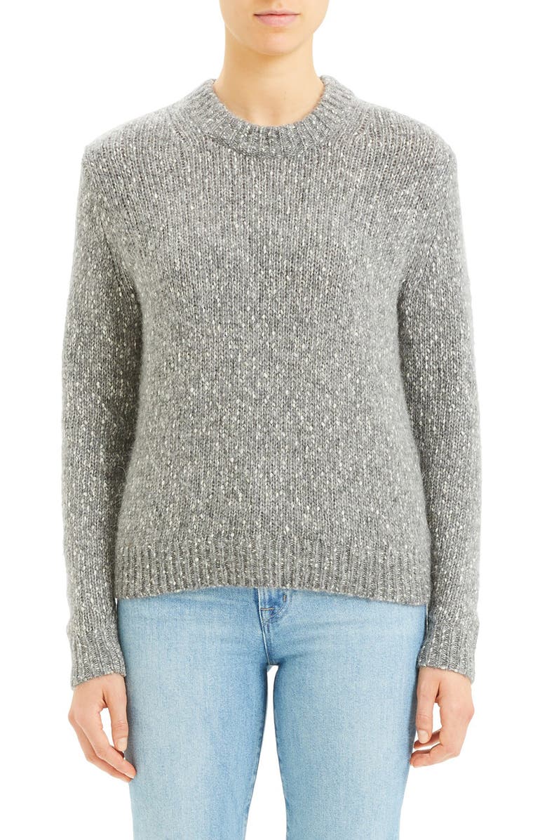 Theory Speckled Tweed Cotton, Wool & Alpaca Sweater, Main, color,