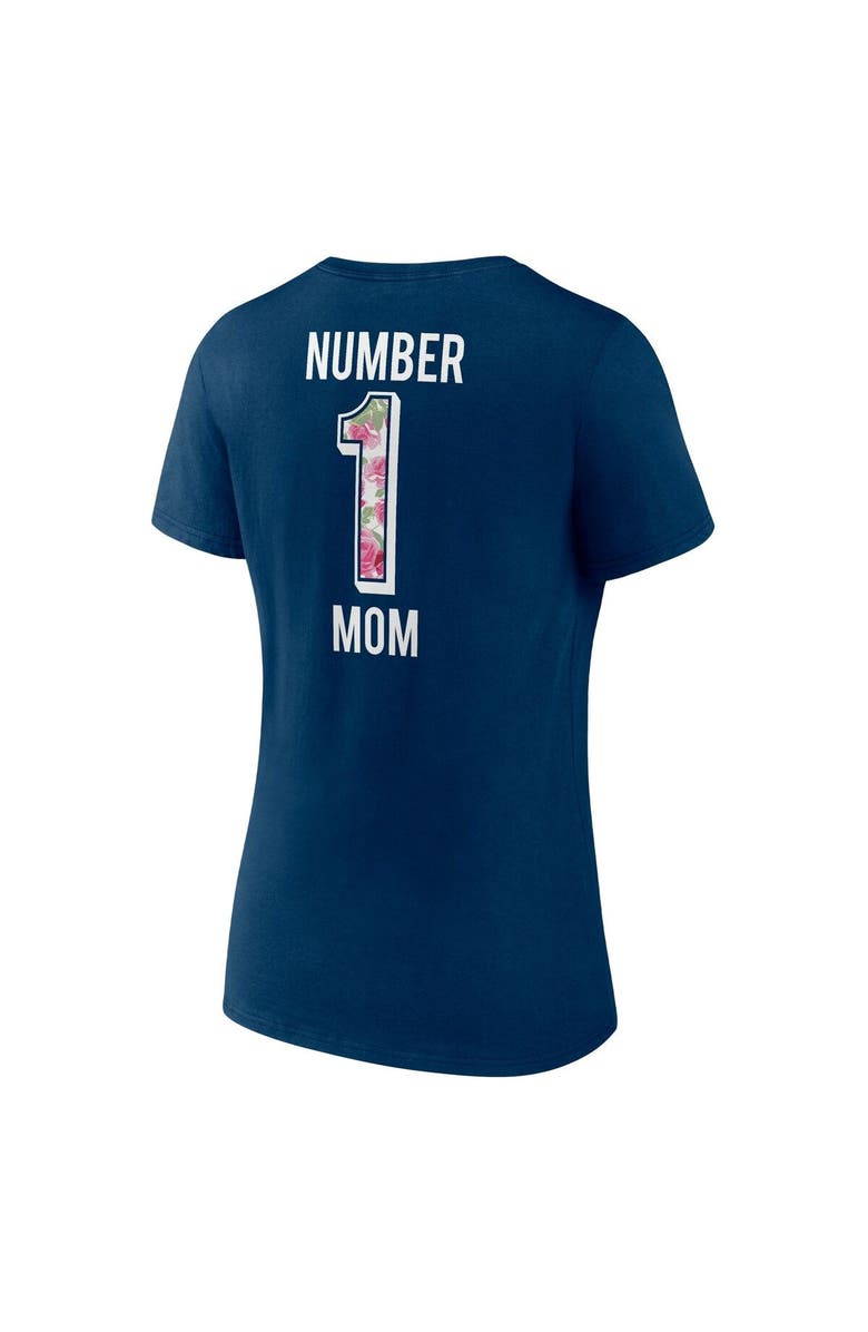 FANATICS Women's Fanatics Branded Navy Chicago Bears Plus Size Mother's Day #1 Mom V-Neck T-Shirt, Alternate, color, 