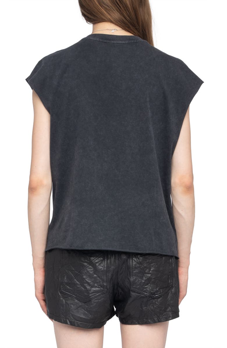 Zadig & Voltaire Cloe Strass Skull T-Shirt, Alternate, color, Black