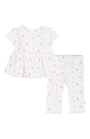 Huggies Ribbed Babydoll Top & Leggings Set In Multi