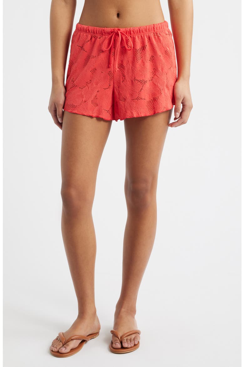 Oasis Cover-Up Shorts, Main, color, DEEP RED