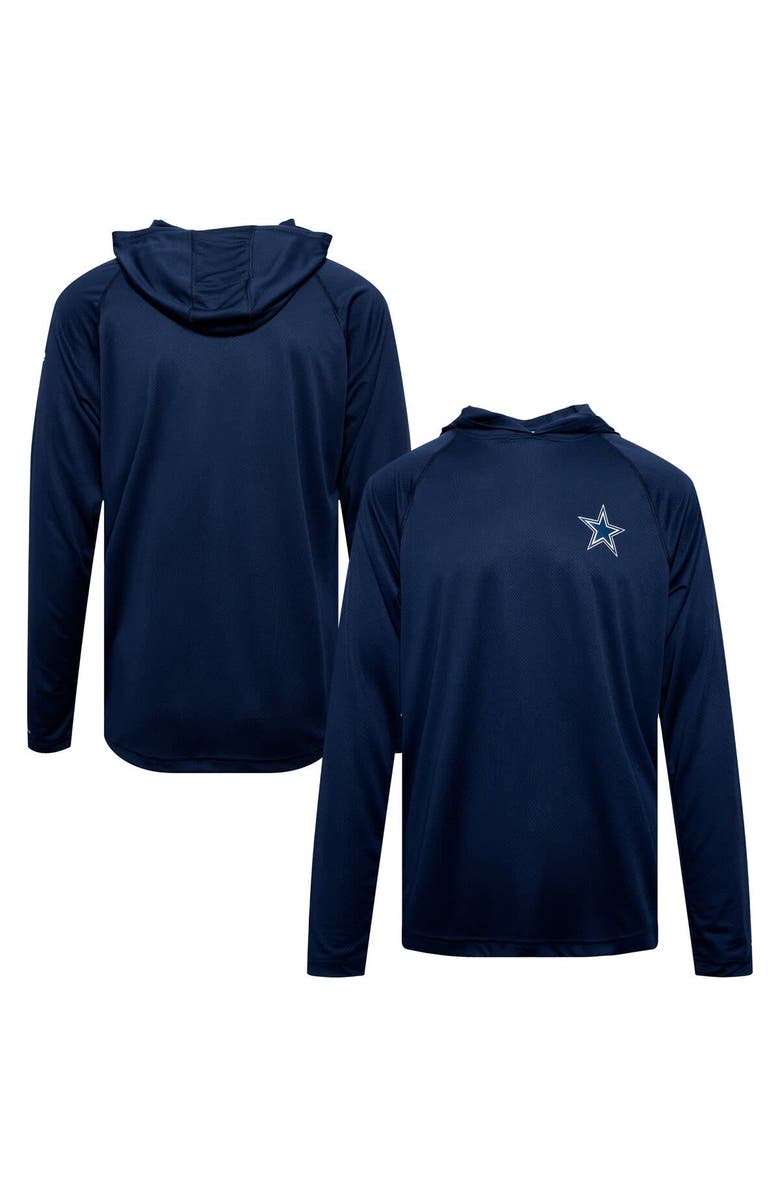 Columbia Men's Columbia Navy Dallas Cowboys Solar Stream Omni-Wick Raglan Pullover Hoodie, Alternate, color, Navy