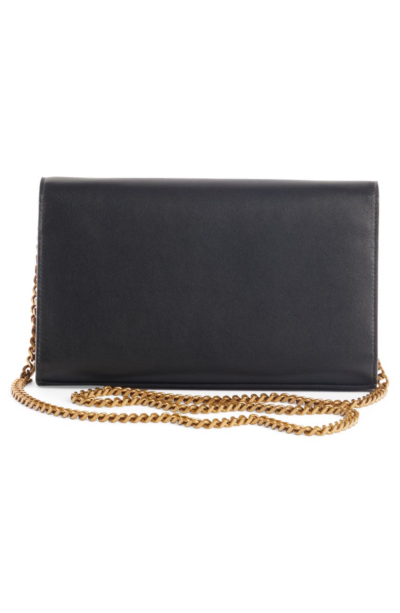 Saint Laurent Kate Leather Wallet on a Chain, Alternate, color,