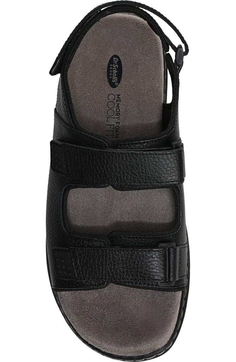 Dr. Scholl's Gavin Hook-and-Loop Sandal - Wide Width Available, Alternate, color, Black Leather