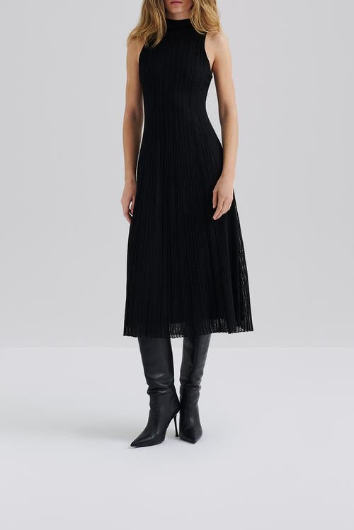 Malina Nessa Halterneck Knitted Midi Dress In Black