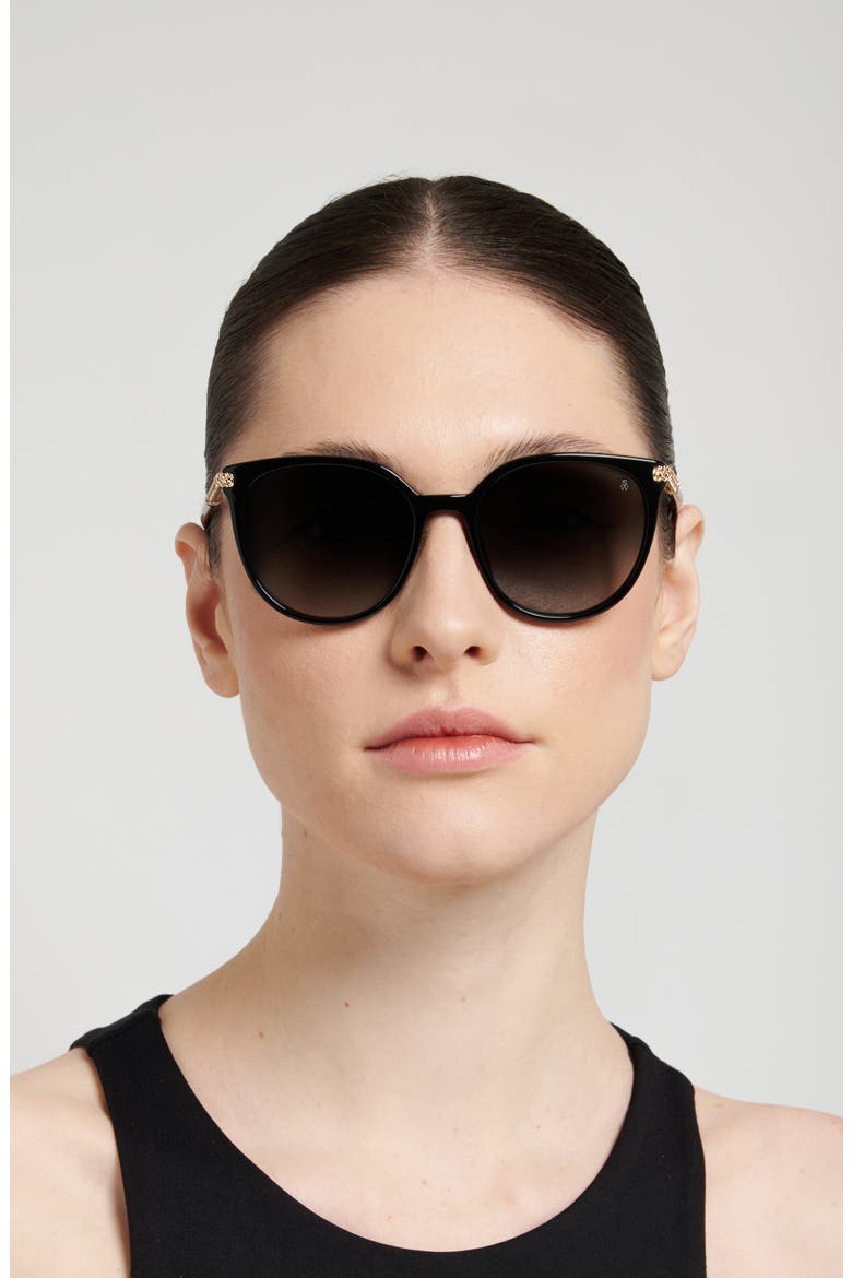 55mm Gradient Square Sunglasses, Alternate, color, BLACK/ DARK GREY SF