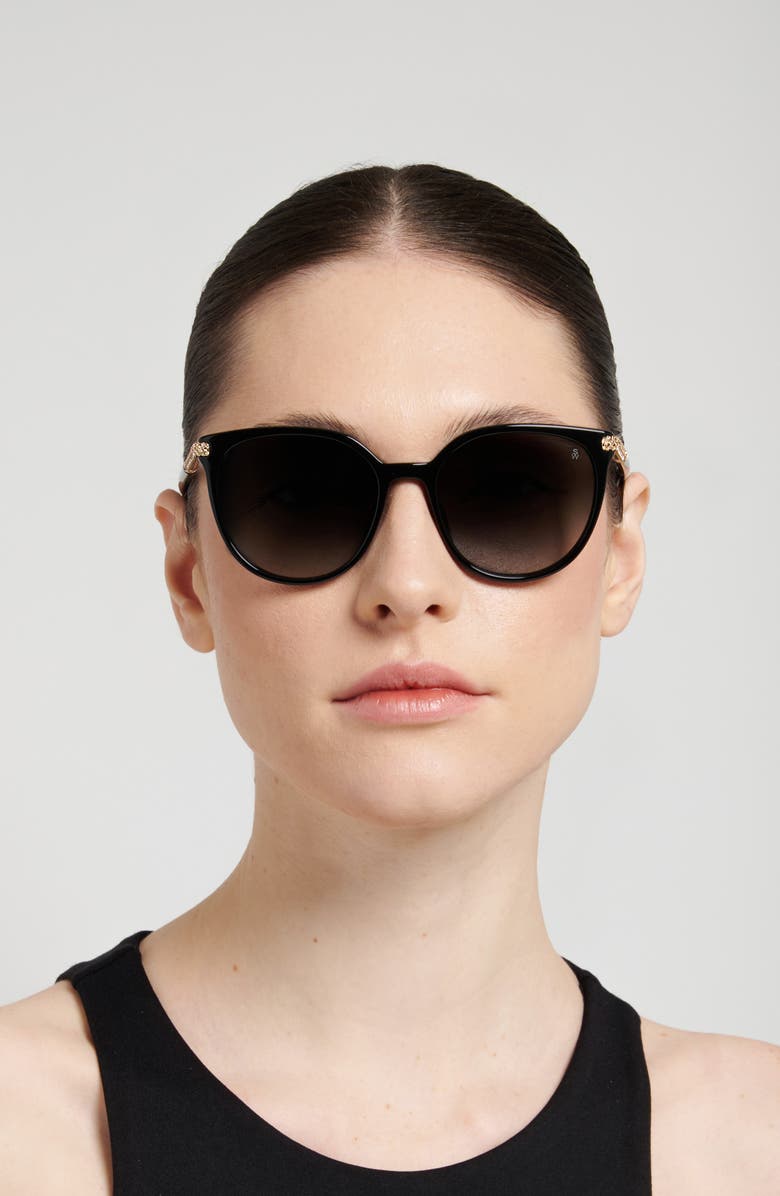 Stuart Weitzman 55mm Gradient Square Sunglasses, Alternate, color, Black/ Dark Grey Sf