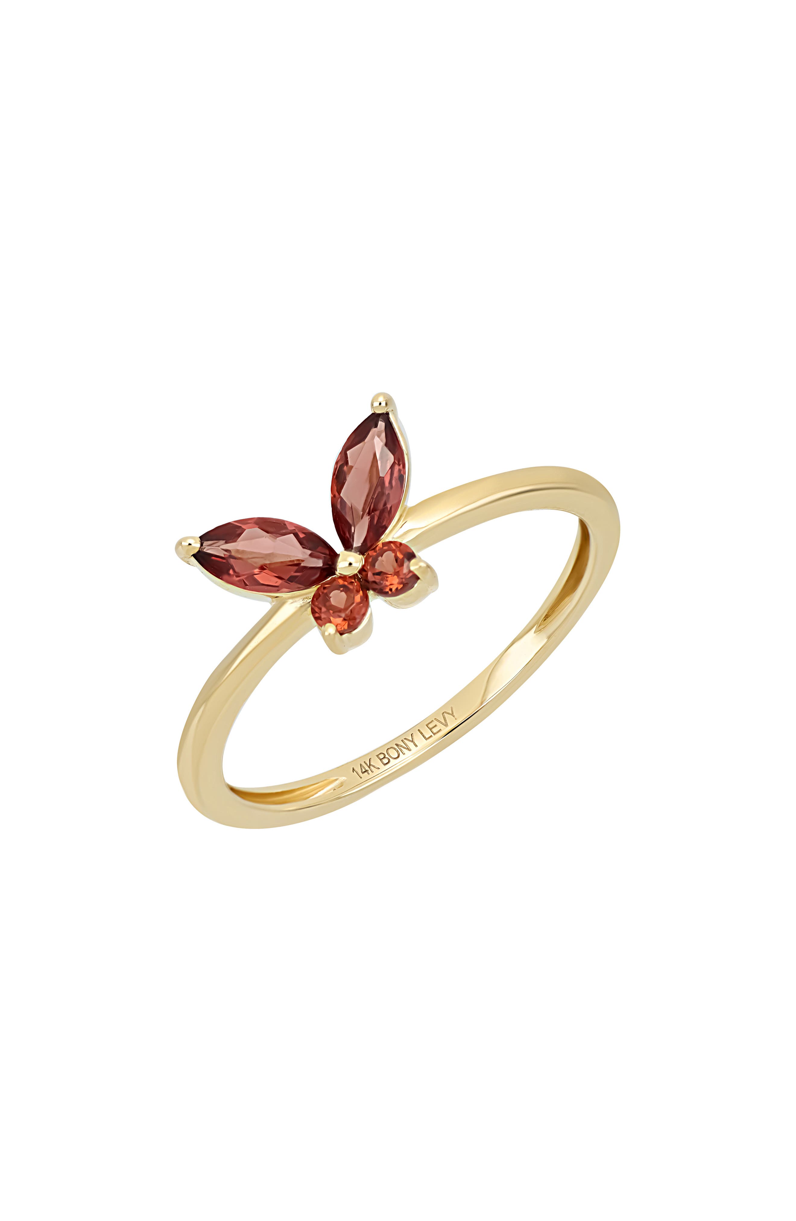 14k Gold Garnet Stackable Ring