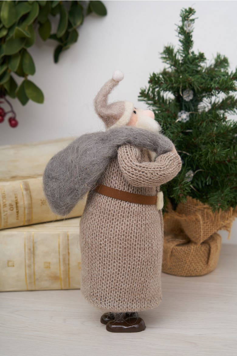 Grey Wool Santa, Alternate, color, Gray