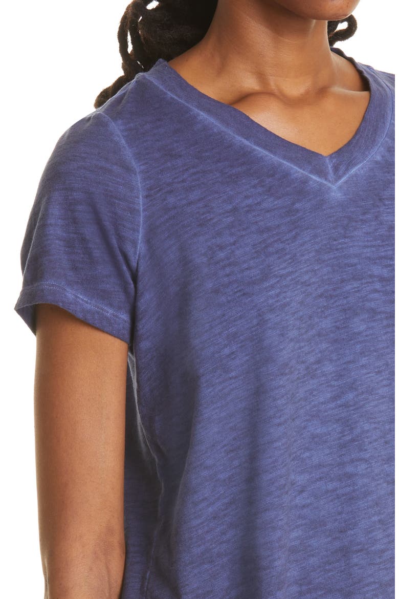 V-Neck Organic Cotton T-Shirt, Alternate, color, IRIS