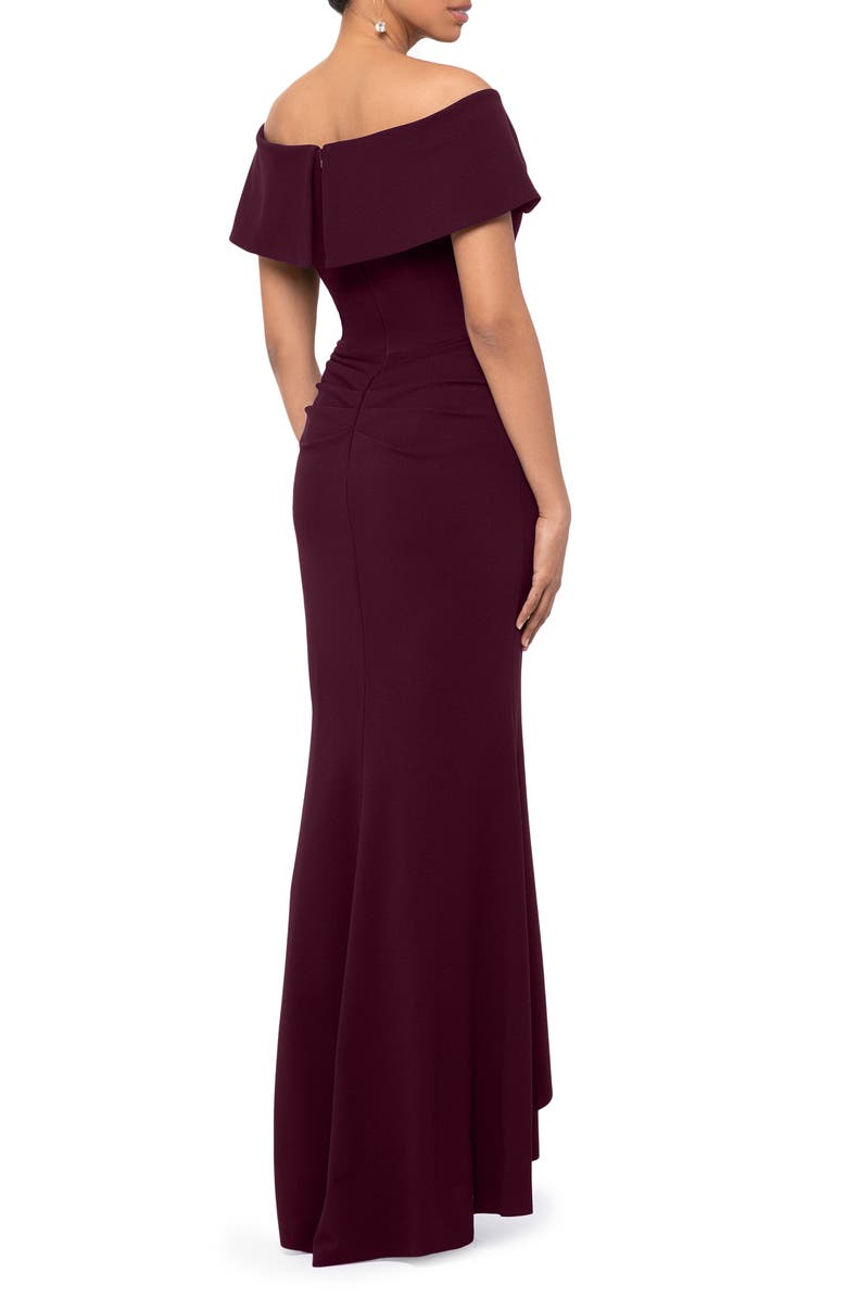 Xscape Evenings Off the Shoulder Scuba Gown, Alternate, color, 