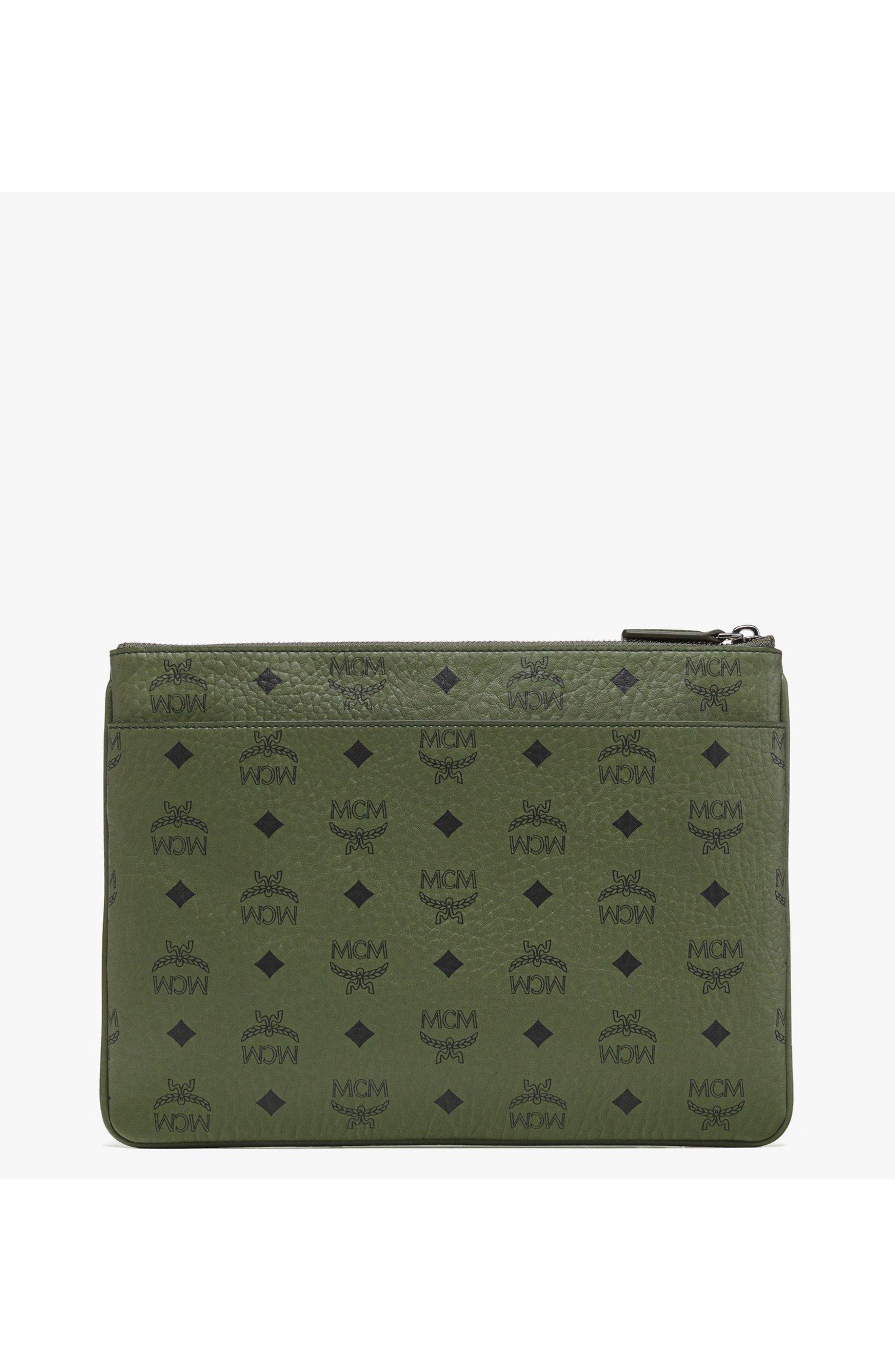MCM Crossbody Pouch in Visetos Original, Alternate, color, Green
