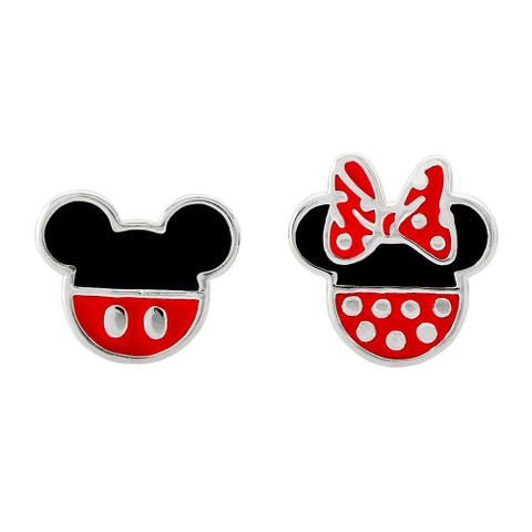 Mismatched Mickey And Minnie Mouse Earrings