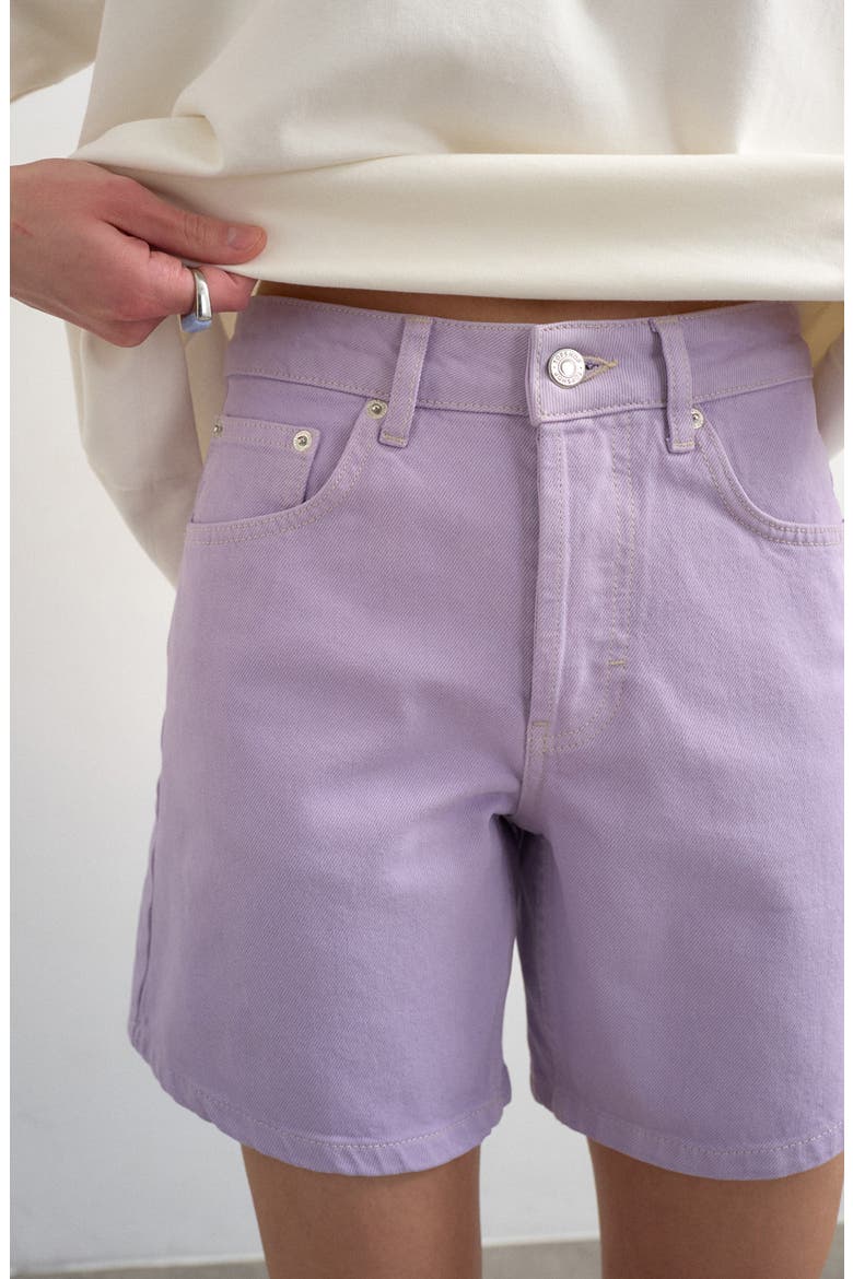 Editor High Rise Denim Shorts, Alternate, color, LILAC