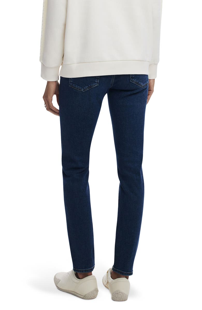 Desigual Floral Embroidered Slim Leg Jeans, Alternate, color, Dark Blue