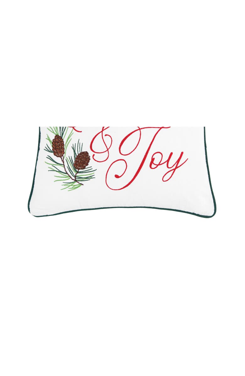 C&F Home Comfort & Joy Embroidered Christmas Throw Pillow, 18" x 18", Alternate, color, White