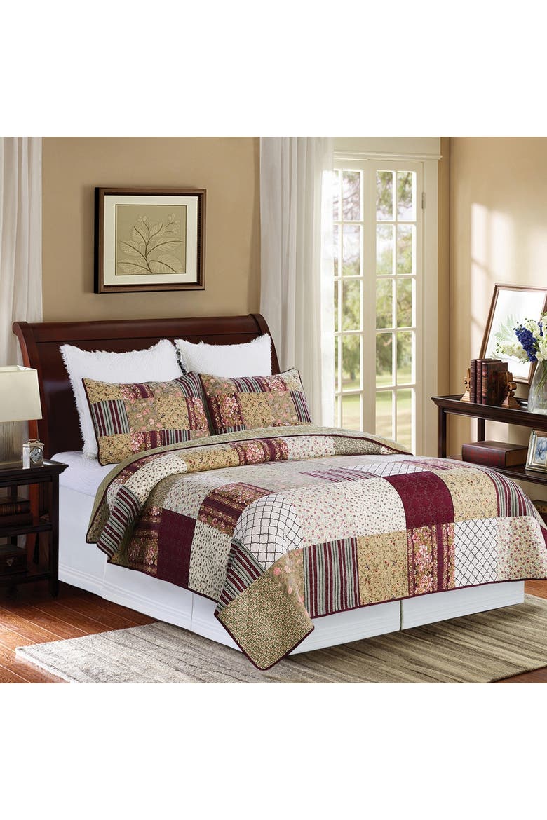 Arlo Cotton Quilt Set  - Reversible and Machine Washable, Alternate, color, Green