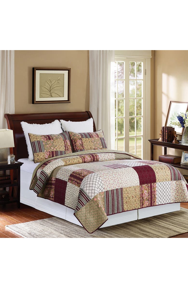 C&F Home Arlo Cotton Quilt Set  - Reversible and Machine Washable, Alternate, color, Green