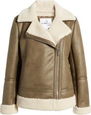 Sam Edelman Faux Leather & Faux Shearling Moto Jacket