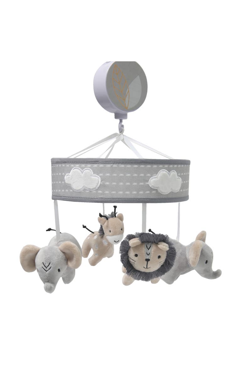 Jungle Safari Elephant/Lion/Giraffe Musical Baby Crib Mobile Toy, Alternate, color, Gray