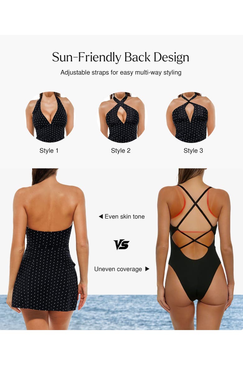 Halter Twist-Front Shaping Tankini & Skirt Set, Alternate, color, Leopard