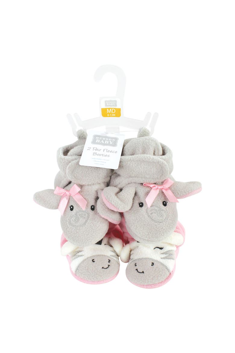 Fleece Booties, Alternate, color, Elephant Zebra