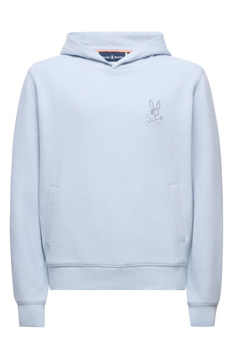 Psycho Bunny Kids' Kai Twill Texture Cotton Blend Hoodie, Main, color, Zen Blue