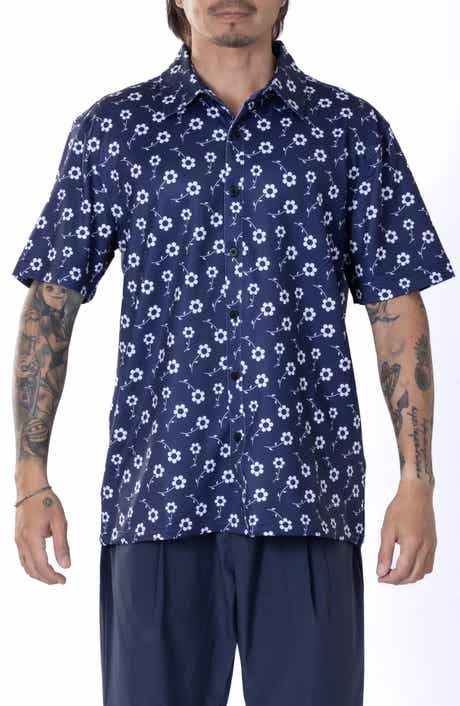 VAST Positive Floral Short Sleeve Performance Button-Up Shirt