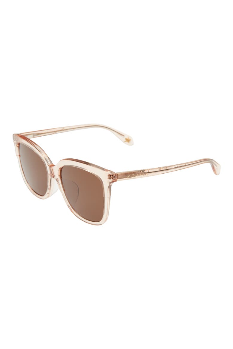 Keana 54mm Low Bridge Medium Width Polarized Square Sunglasses, Alternate, color, GUAVA MIMOSA
