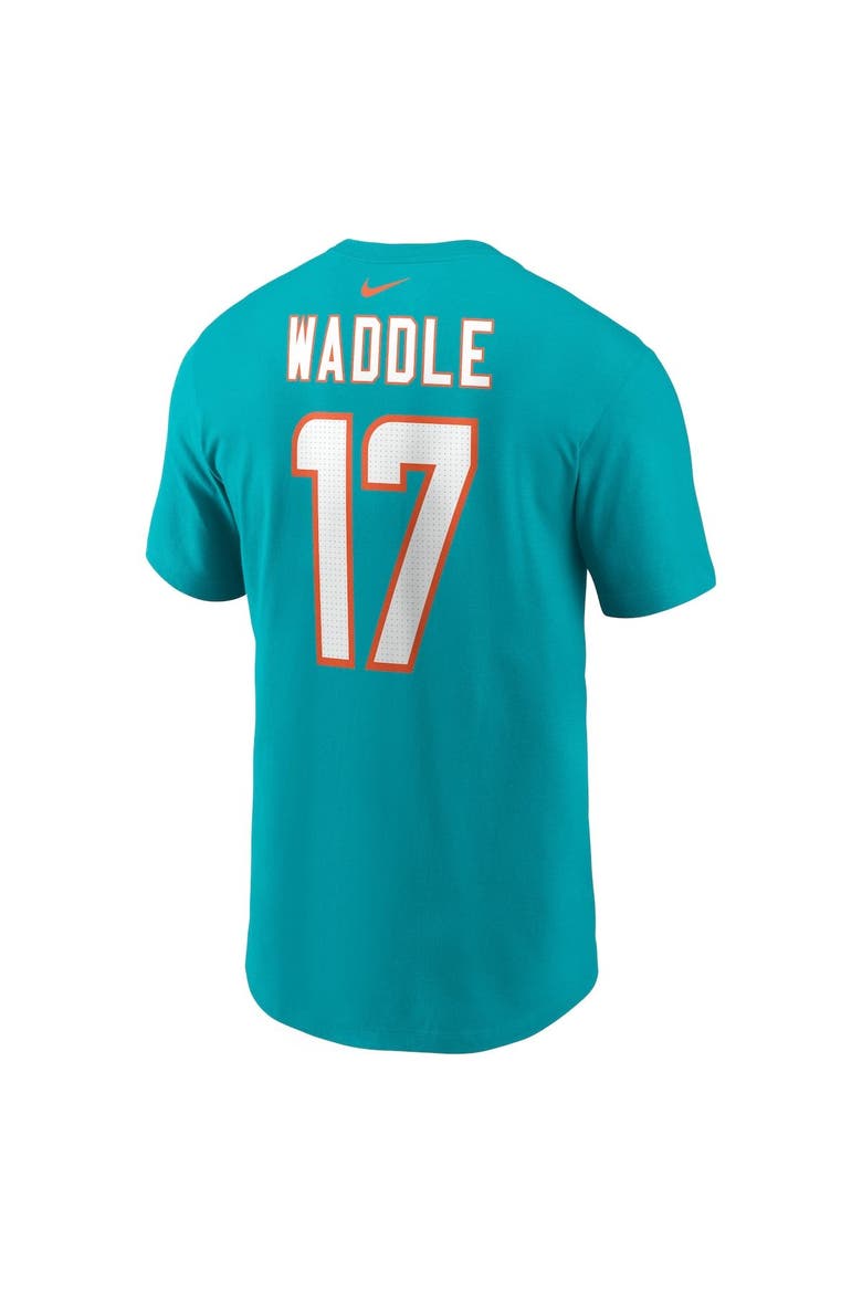 Men's Nike Jaylen Waddle  Aqua Miami Dolphins  Player Name & Number T-Shirt, Alternate, color, Aqua