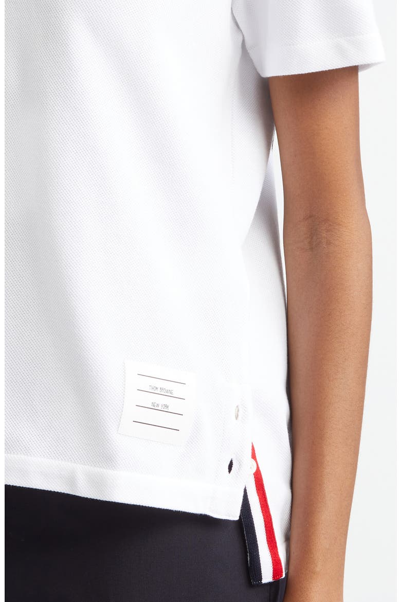 Stripe Piqué Polo, Alternate, color, WHITE