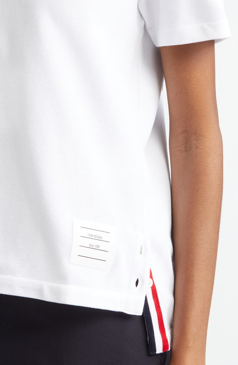 Thom Browne Stripe Piqué Polo, Alternate, color, White