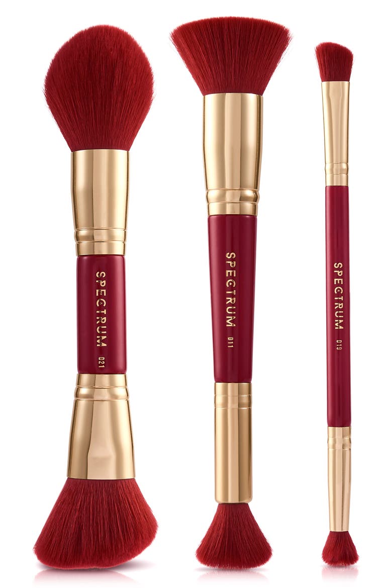 Very Cherry 3-Piece Makeup Brush Gift Set, Main, color, RED