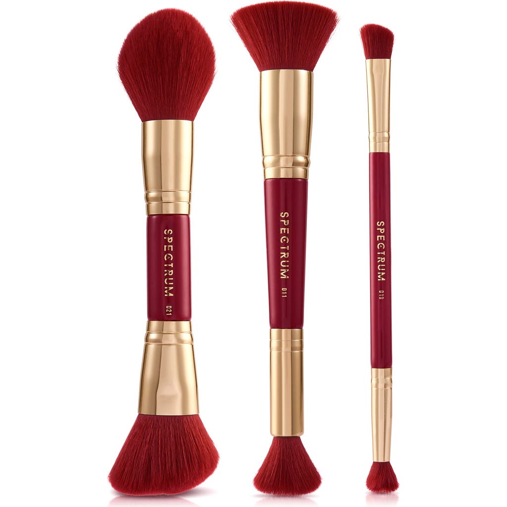 Spectrum Verry Cherry 3-piece Makeup Brush Gift Set In Red