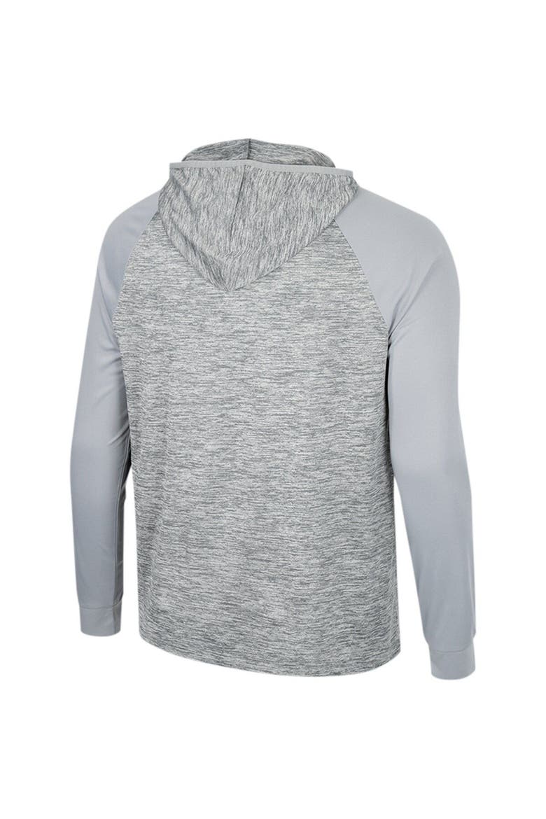 Men's Colosseum Gray Clemson Tigers Cybernetic Raglan Quarter-Zip Hooded Top, Alternate, color, Gray