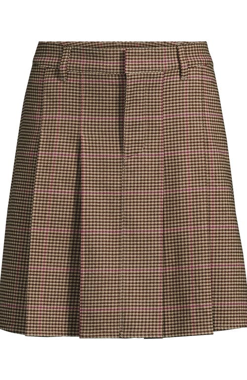 Lands' End Plus Size Brushed Flannel Pleated Mini Skirt In Multi