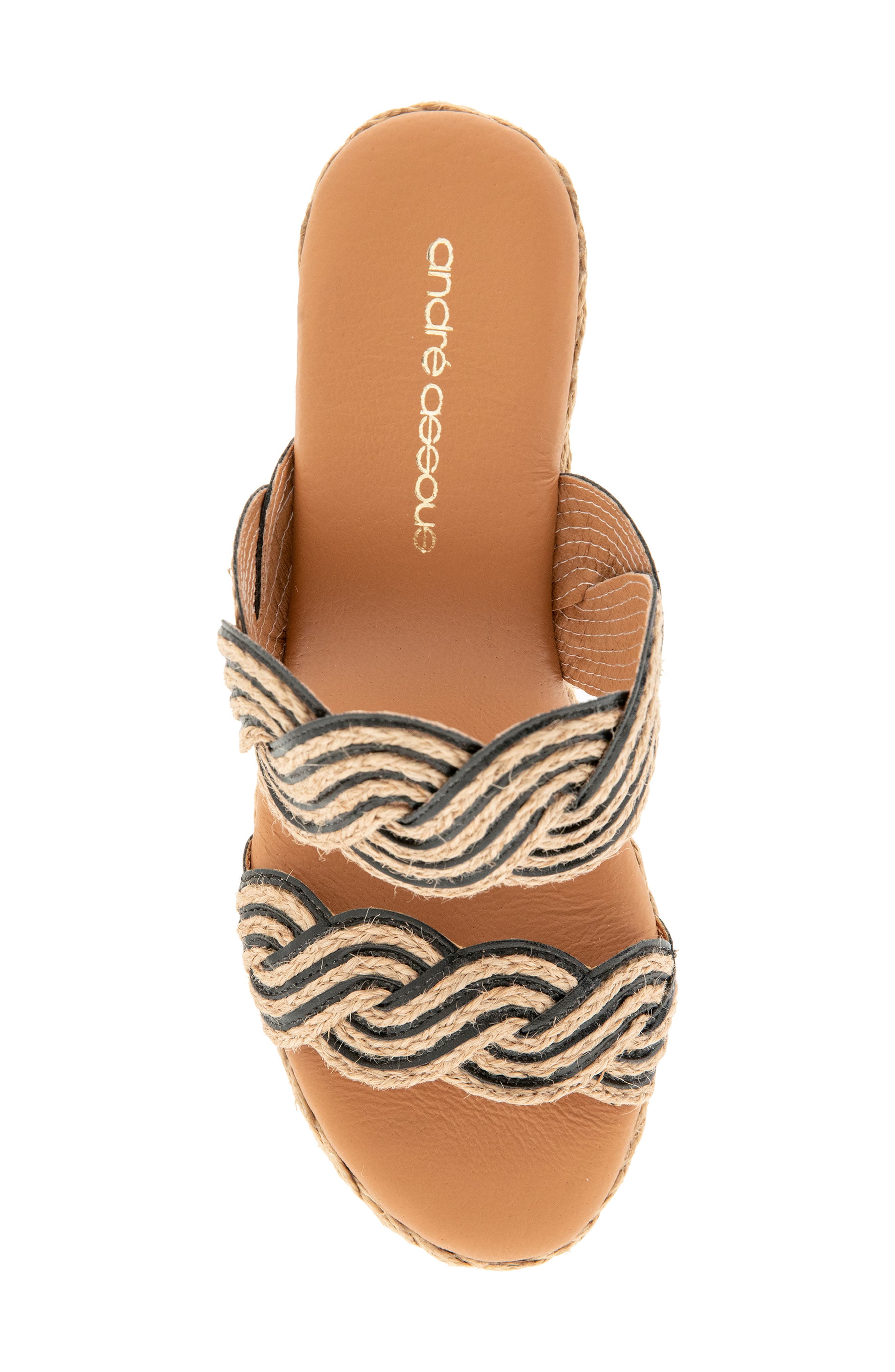 Nitra Twist Espadrille Platform Wedge Sandal, Alternate, color, NATURAL/ BLACK