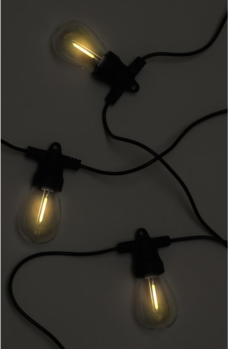 Brightech 27 ft, 12‑light Solar‑Powered Heavy Duty LED Outdoor String Lights, Weatherproof and Shatterproof Bulbs, Alternate, color, 27 Ft 12 Bulbs | Soft White