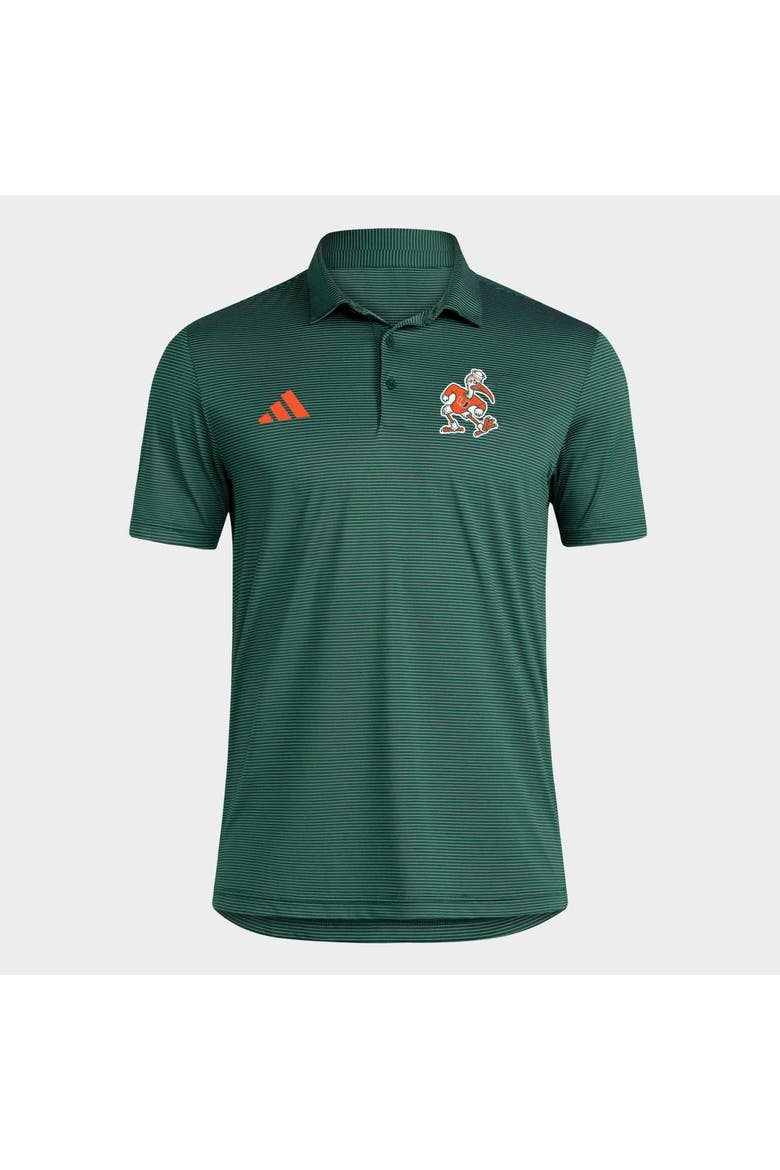 Men's adidas Green Miami Hurricanes Ultimate 365 Stripe Polo, Main, color, Green