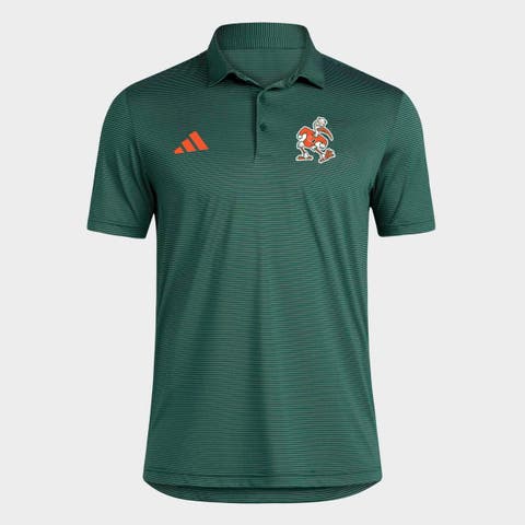 Men's adidas Green Miami Hurricanes Ultimate 365 Stripe Polo