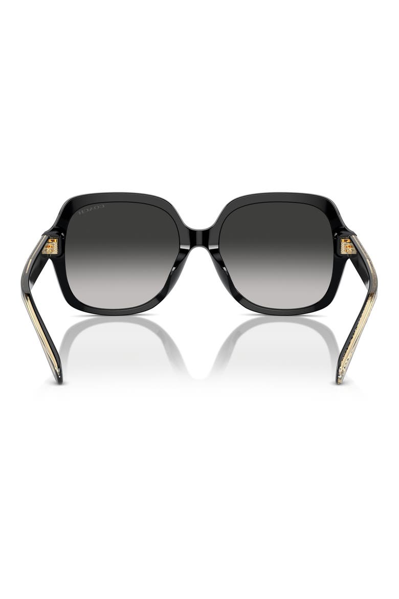 56mm Gradient Square Sunglasses, Alternate, color, BLACK