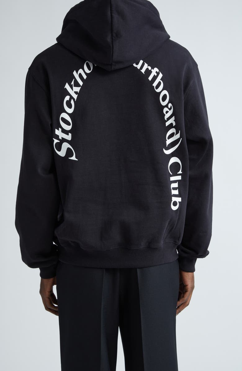 STOCKHOLM SURFBOARD CLUB Bjorn Back Logo Graphic Hoodie, Alternate, color, Black