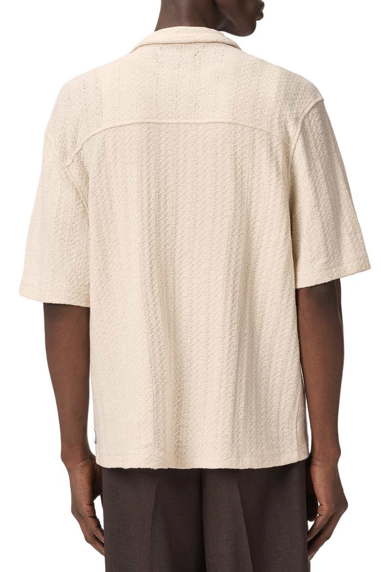 Trace Textured Cotton Camp Shirt, Alternate, color, COTTAGE WHITE