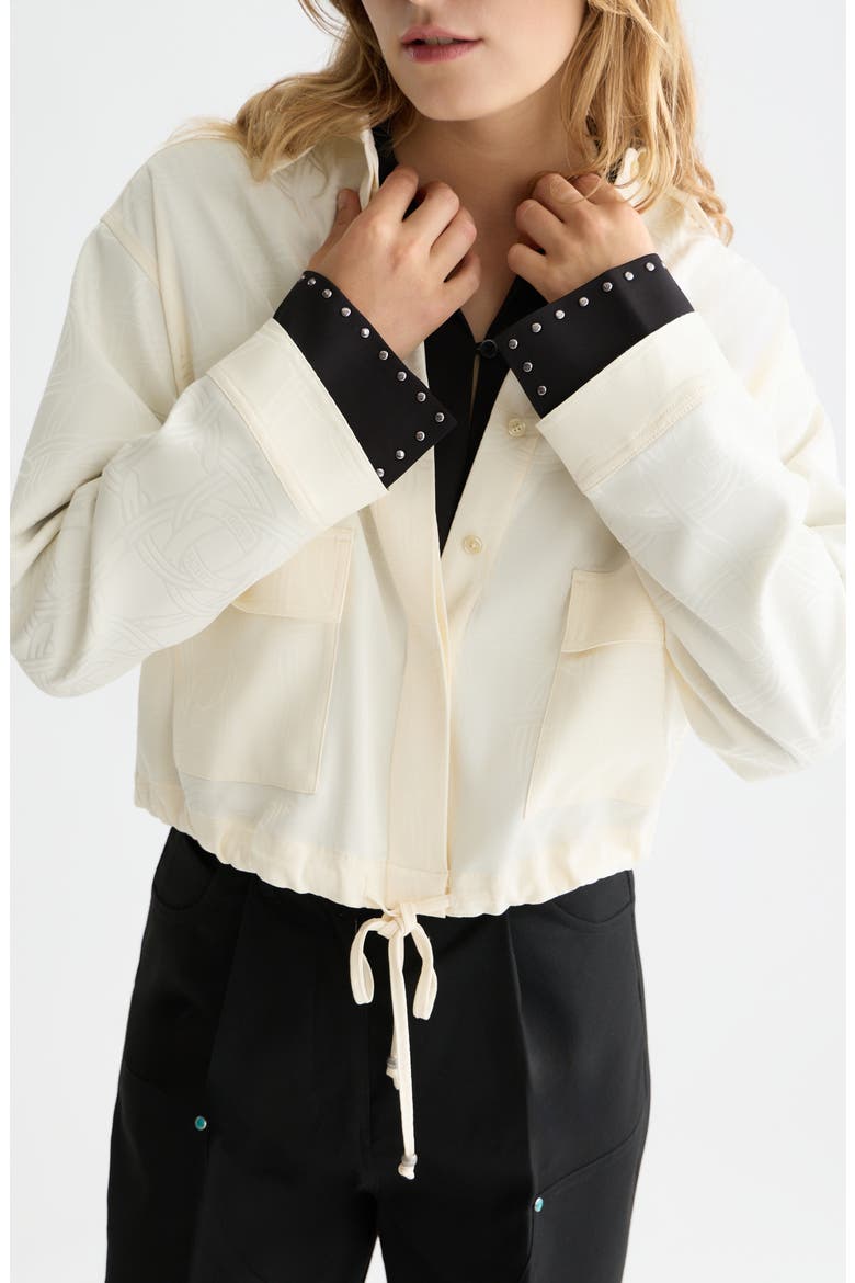 Drawstring Waist Utility Shirt, Alternate, color, EGGNOG