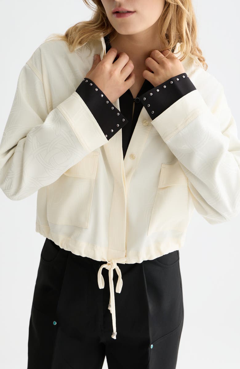 Scotch
Soda Drawstring Waist Utility Shirt, Alternate, color, Eggnog